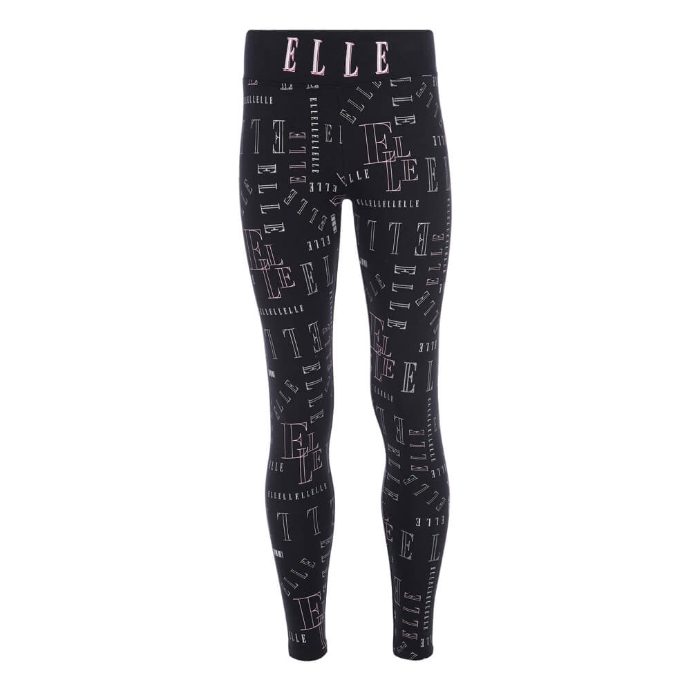 Elle Girls Black Abstract Leggings