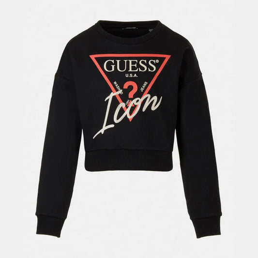 Guess Girls Black & White Cotton Sweater