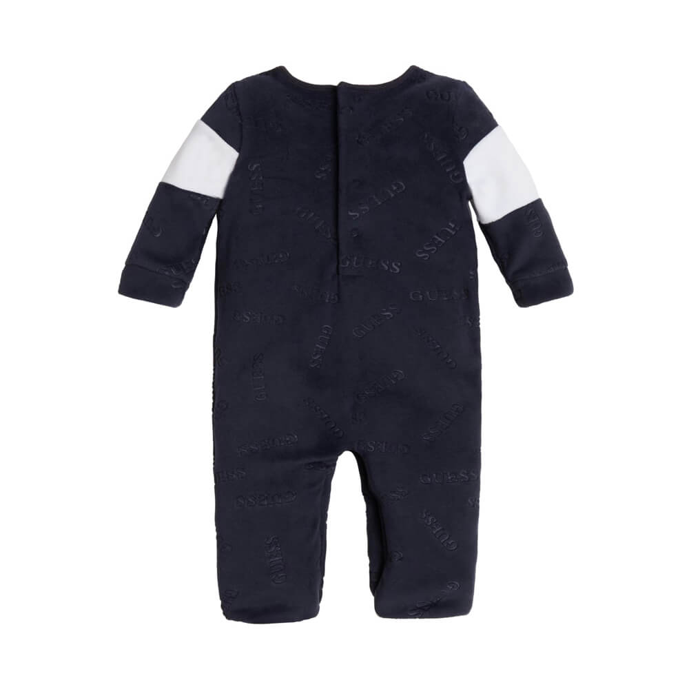 Guess Baby Boys Navy & White Logo Babysuit