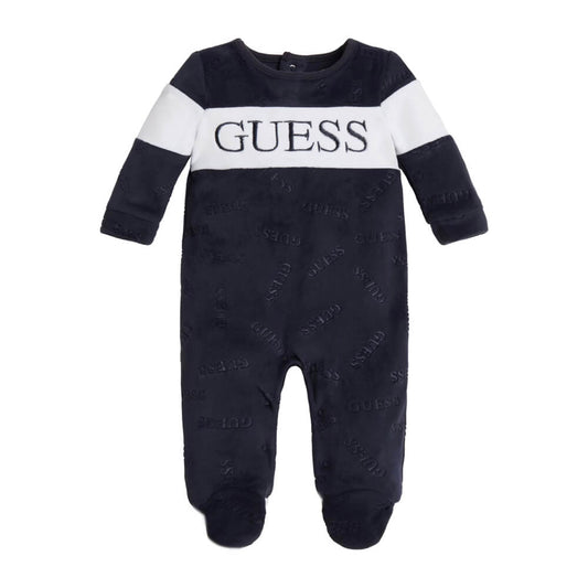 Guess Baby Boys Navy & White Logo Babysuit