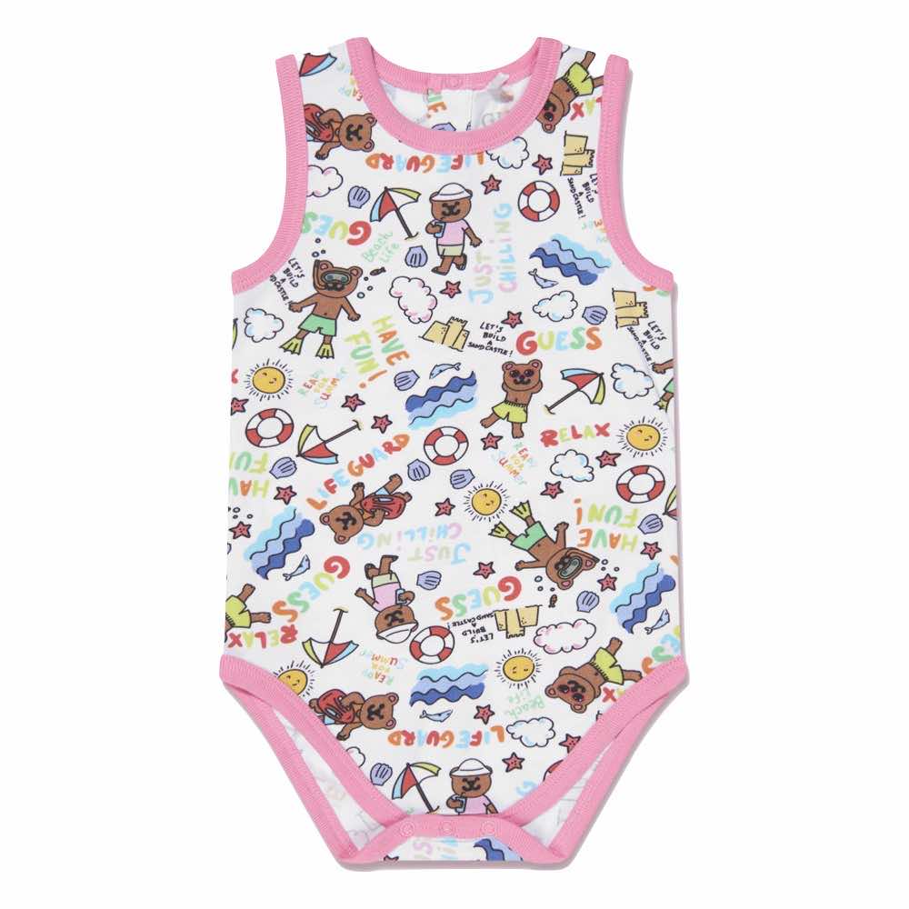 Guess Baby Girls Multi-colour Babysuit and Shorts Combo Set