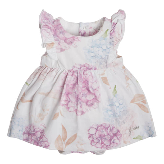 Guess Baby Girls Pink & White Dress Babysuit