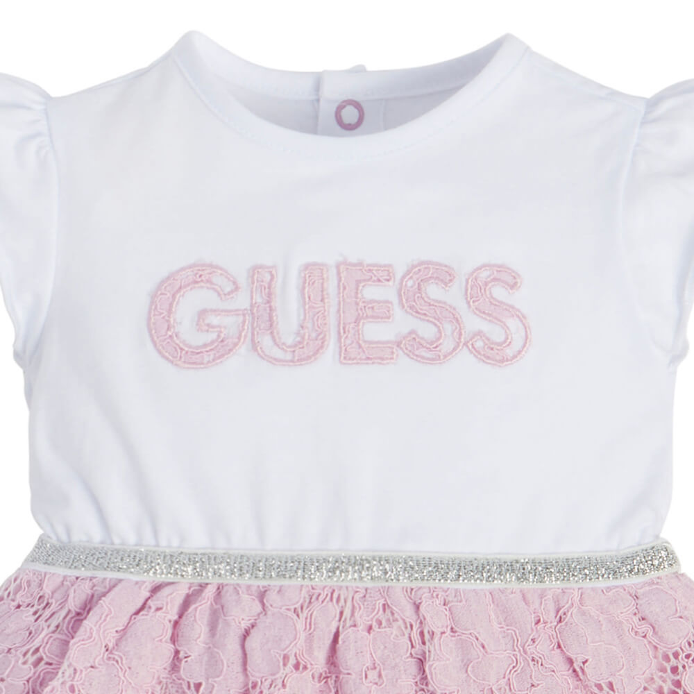 Guess Baby Girls White Dress Babysuit
