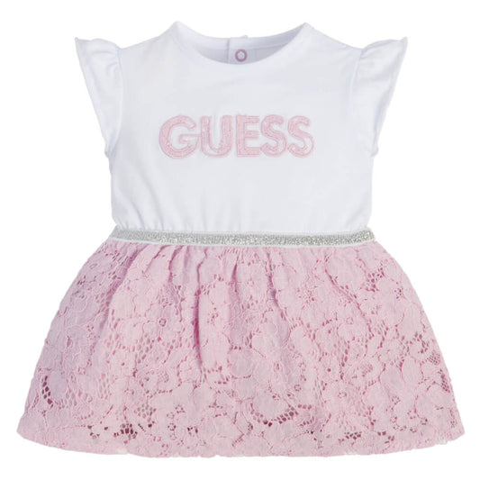 Guess Baby Girls White Dress Babysuit