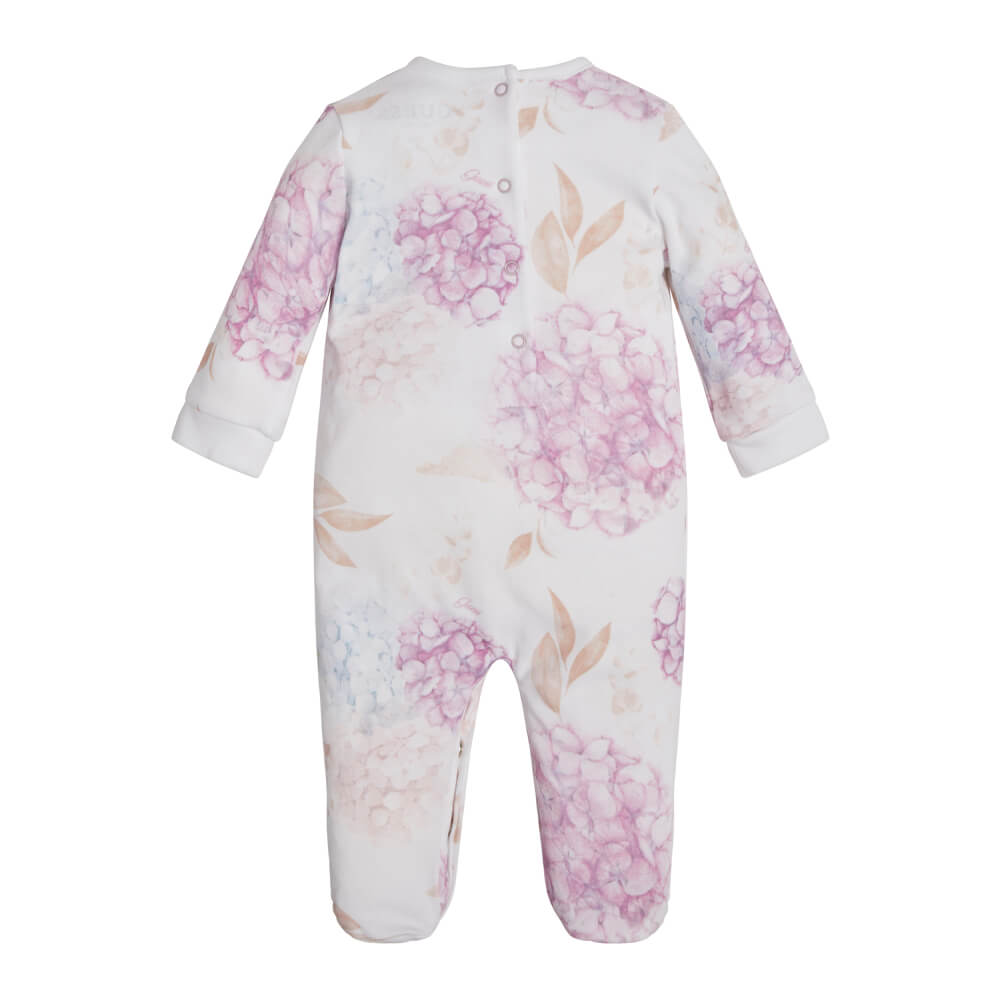 Guess Baby Girls Pink & White Interlock Babysuit