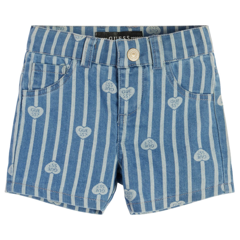 Guess Baby Girls Blue Stretch Denim Shorts