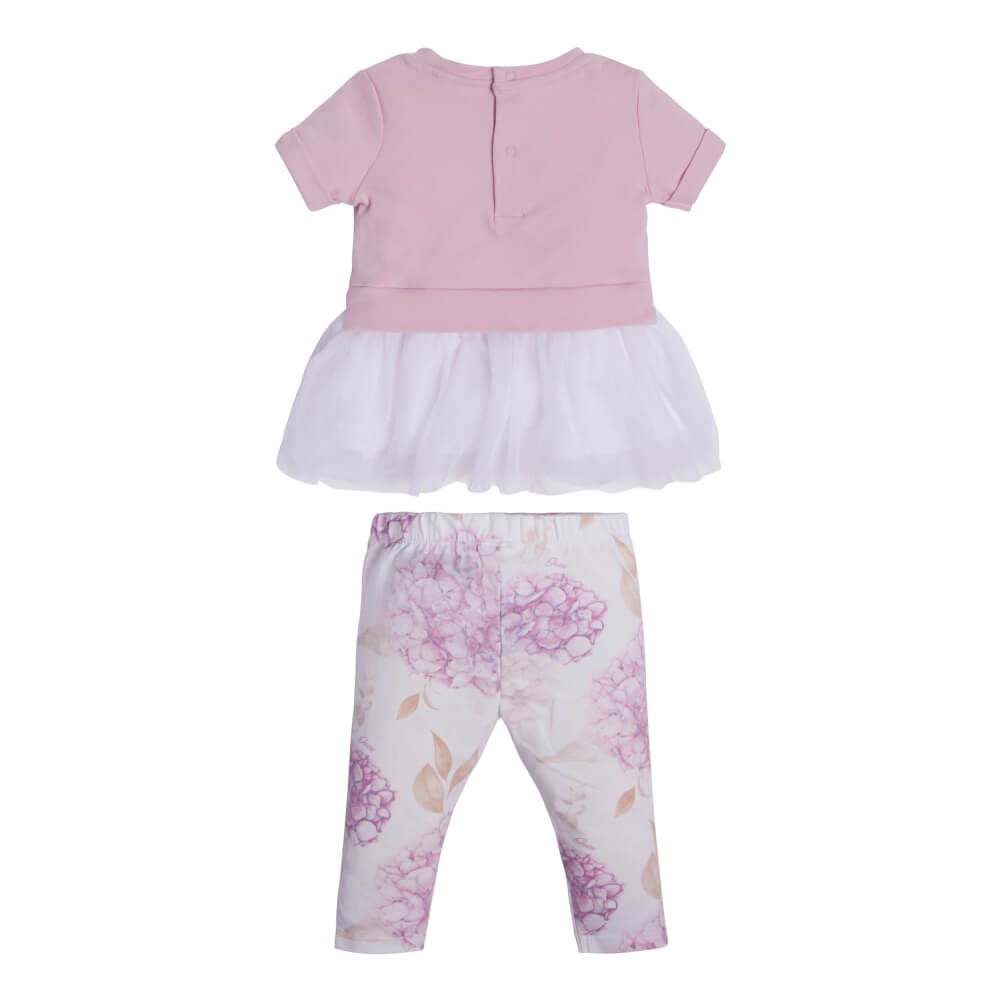Guess Baby Girls Purple T-Shirt and Leggings Combo Set