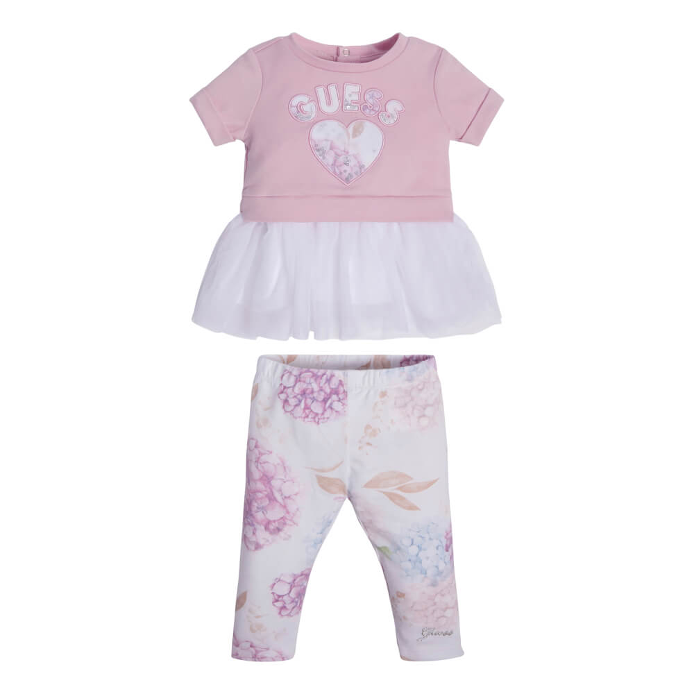 Guess Baby Girls Purple T-Shirt and Leggings Combo Set