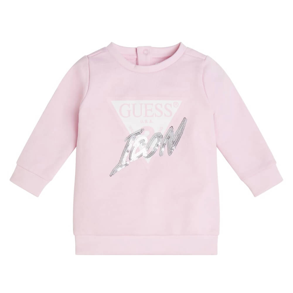 Guess Baby Girls Pink Logo Sweatshirt With Underwear Combo Set