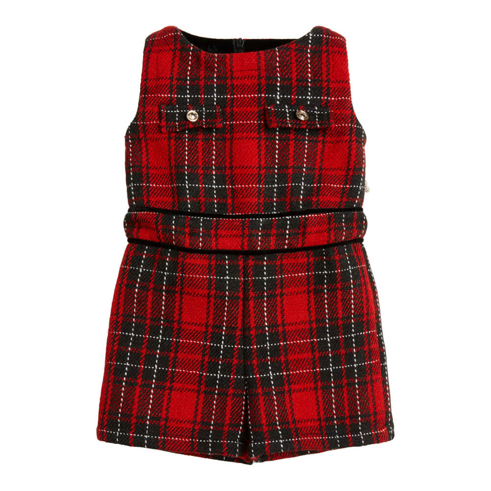 Guess Baby Girls Red & Black Tartan Dress