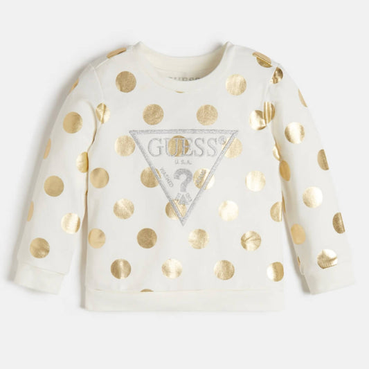 Guess Girls Cream & Gold Active Top