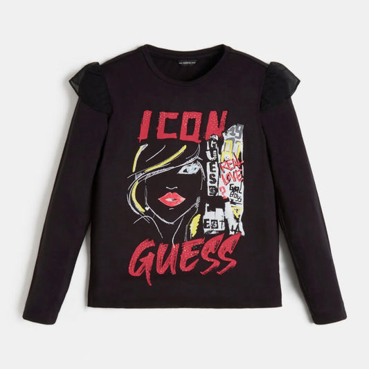 Guess Girls Black Icon T-Shirt