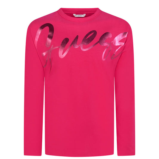 Guess Girls Pink LS T-Shirt Stylish
