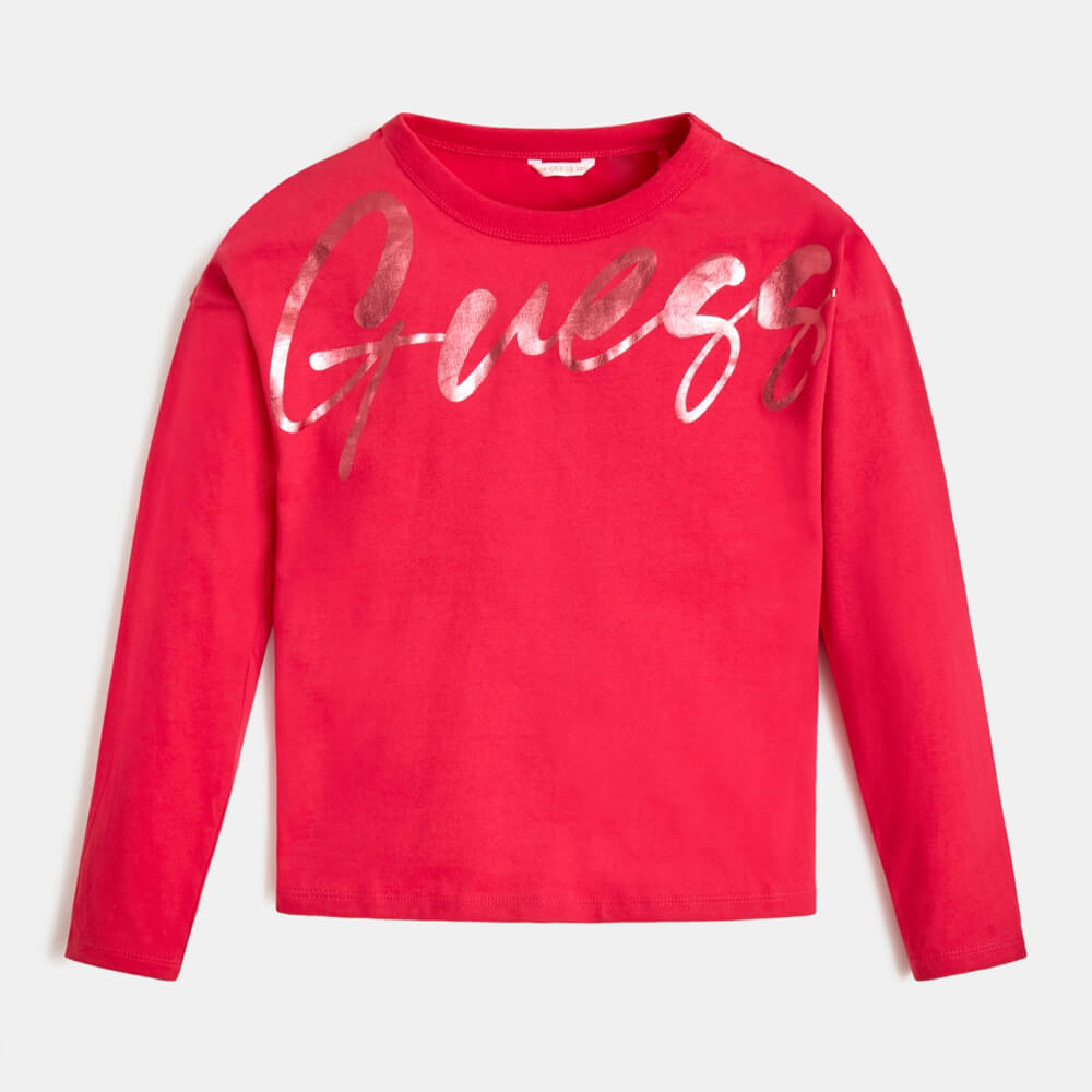 Guess Girls Pink LS T-Shirt Stylish