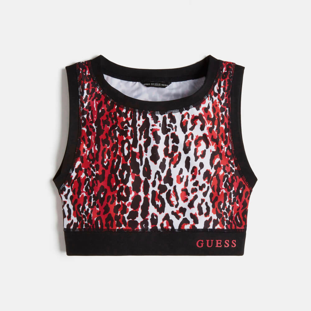 Guess Girls Red & Multi Microfiber Active Tank Top