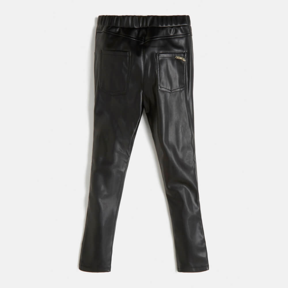 Guess Girls Black Pu Leather Leggings