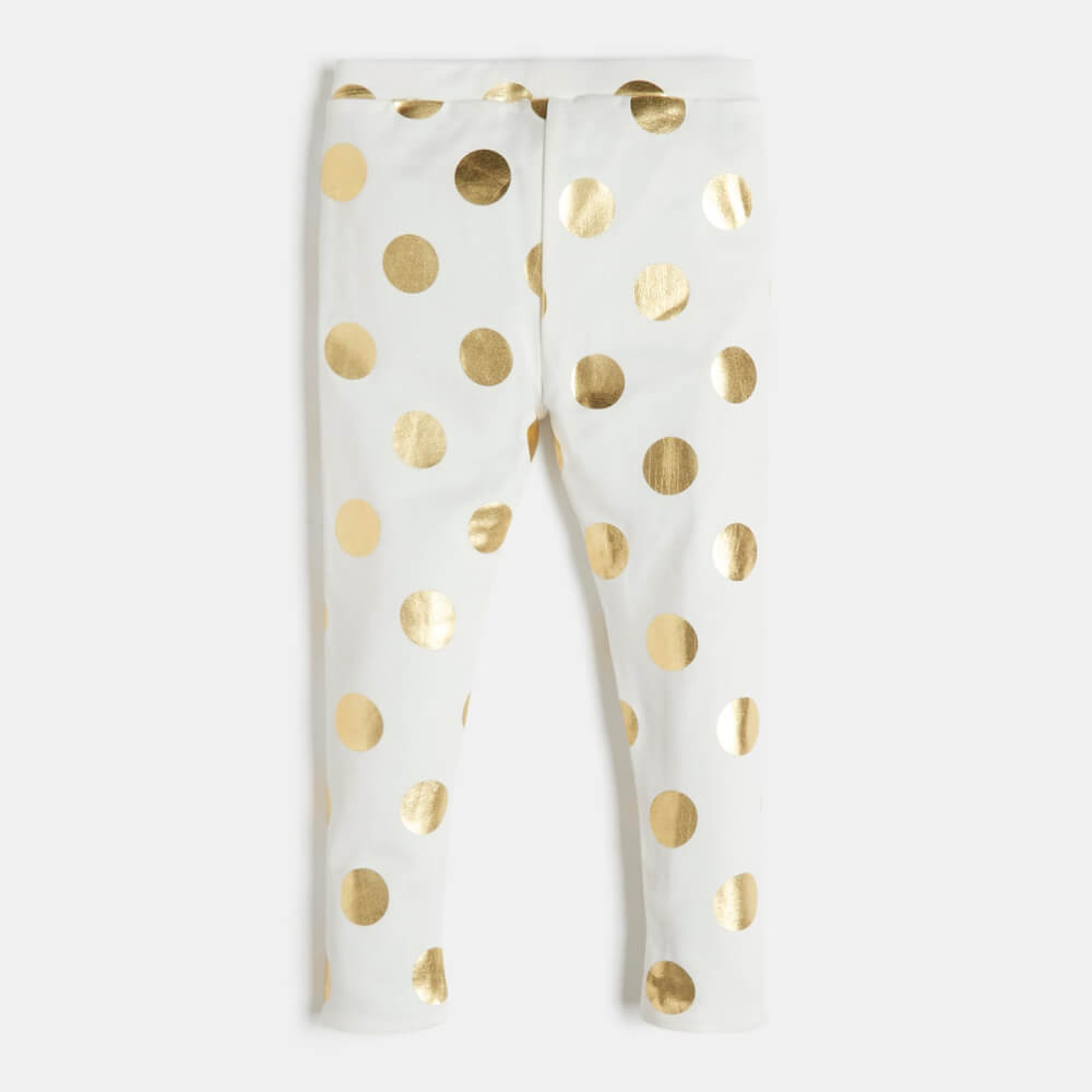 Guess Girls Cream & Gold Reversible Leggings