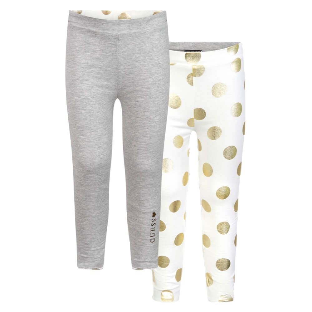Guess Girls Cream & Gold Reversible Leggings