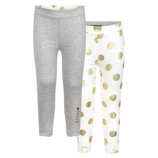 Guess Girls Cream & Gold Reversible Leggings