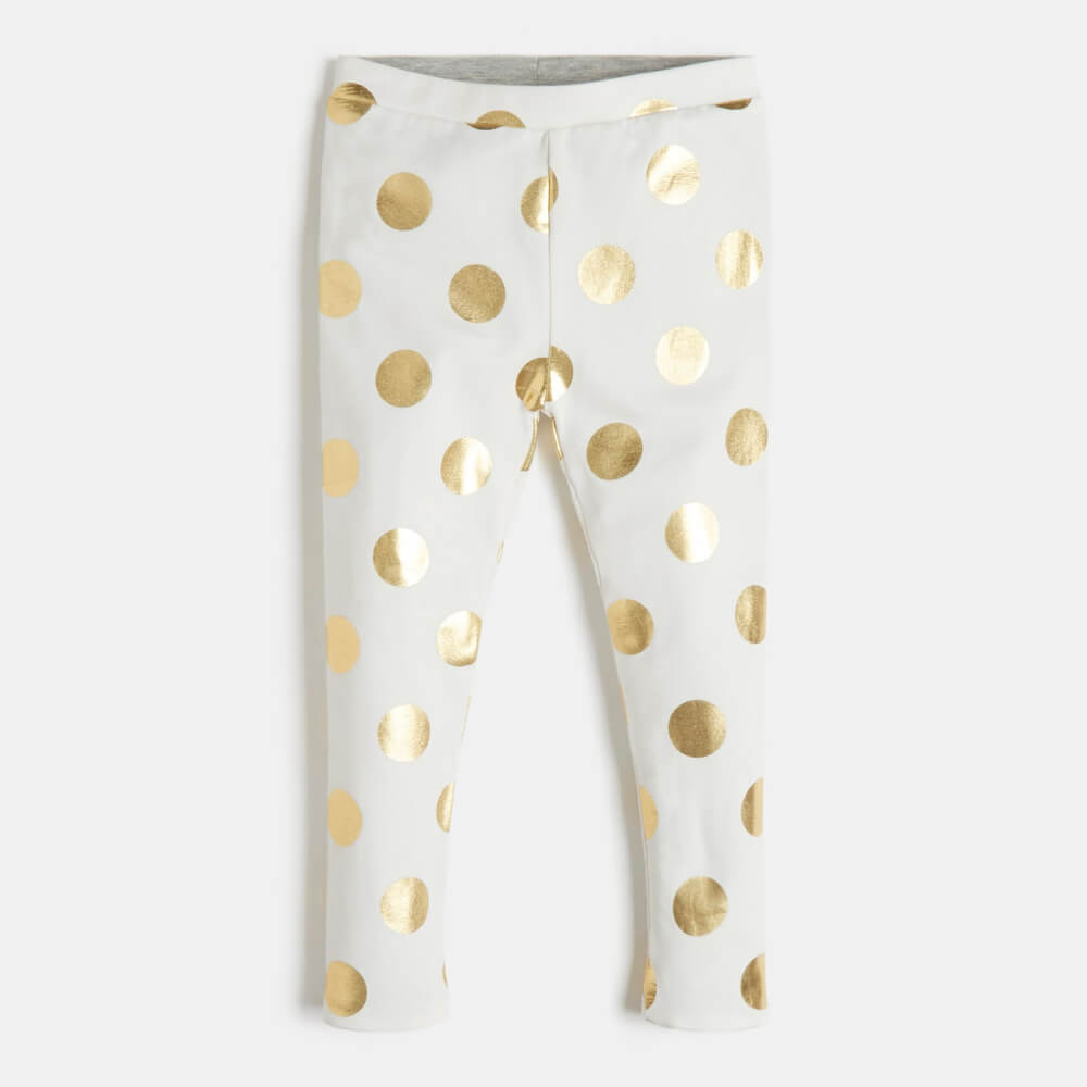 Guess Girls Cream & Gold Reversible Leggings