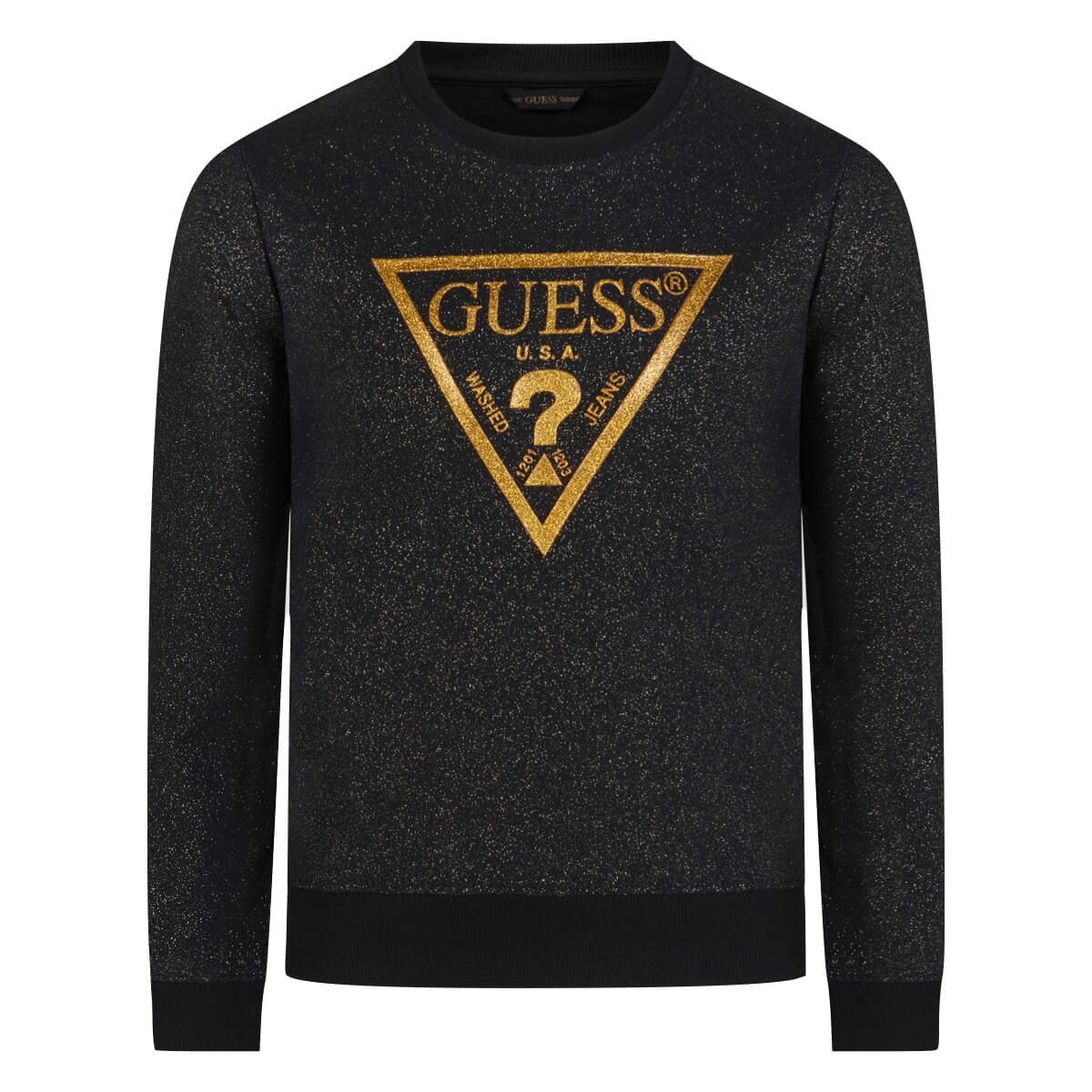 Guess Girls Black Cotton Jersey Sweatshirt