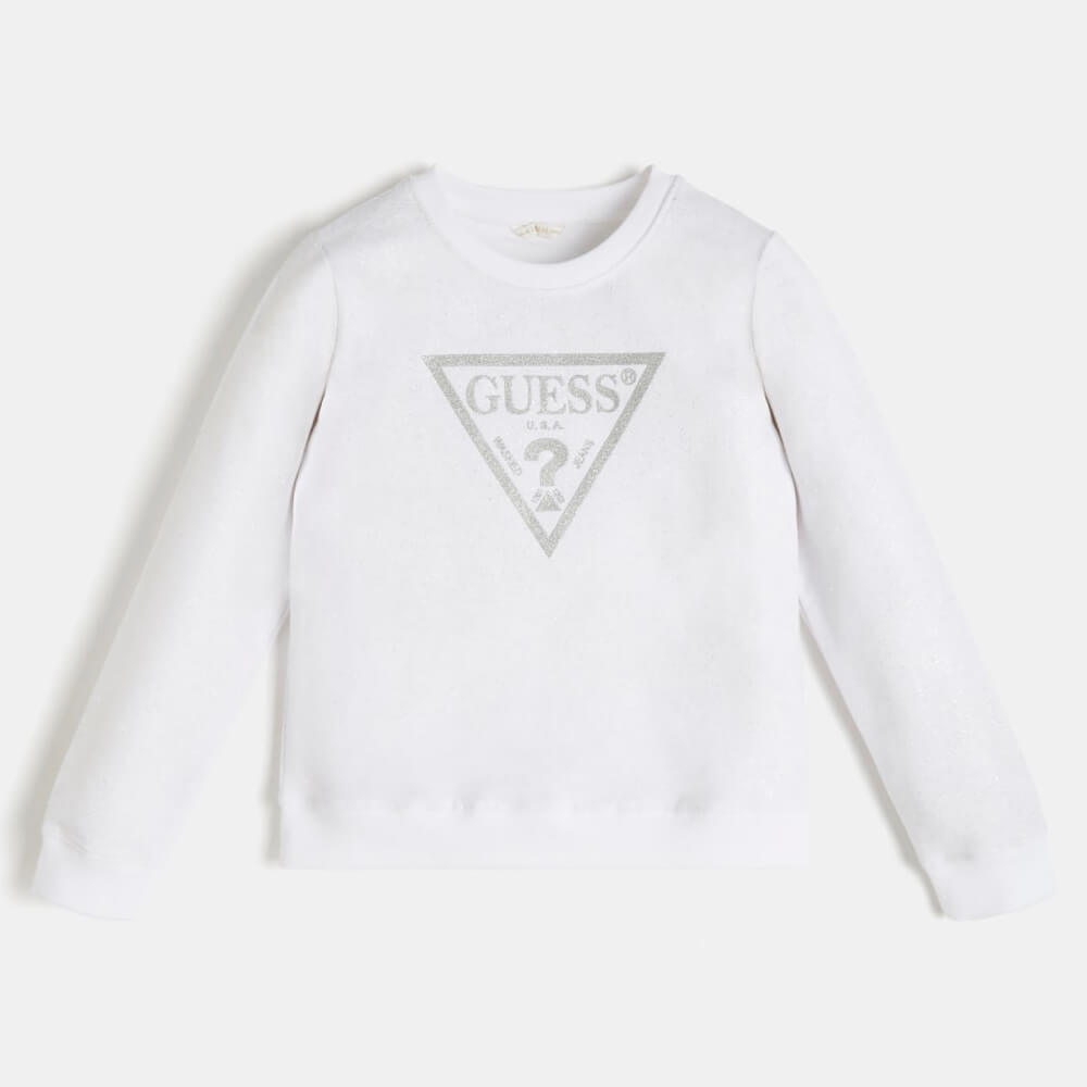 Guess Girls Black Cotton Jersey Sweatshirt