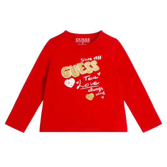 Guess Girls Red Jersey Top