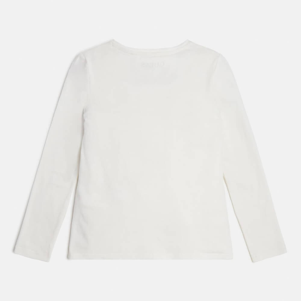 Guess Girls White Top With Triangular Logo