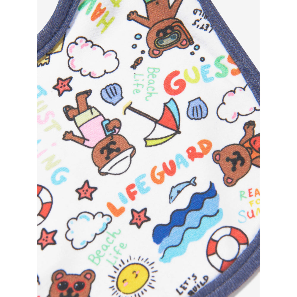 Guess Unisex Blue & Multi-colour Reversible Bib