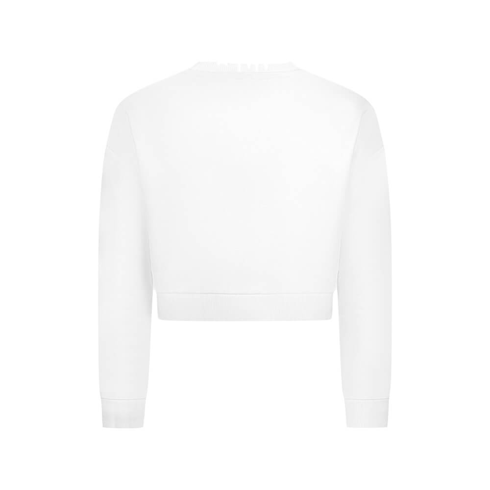 Guess Girls White Cotton With Guess Logo Sweater