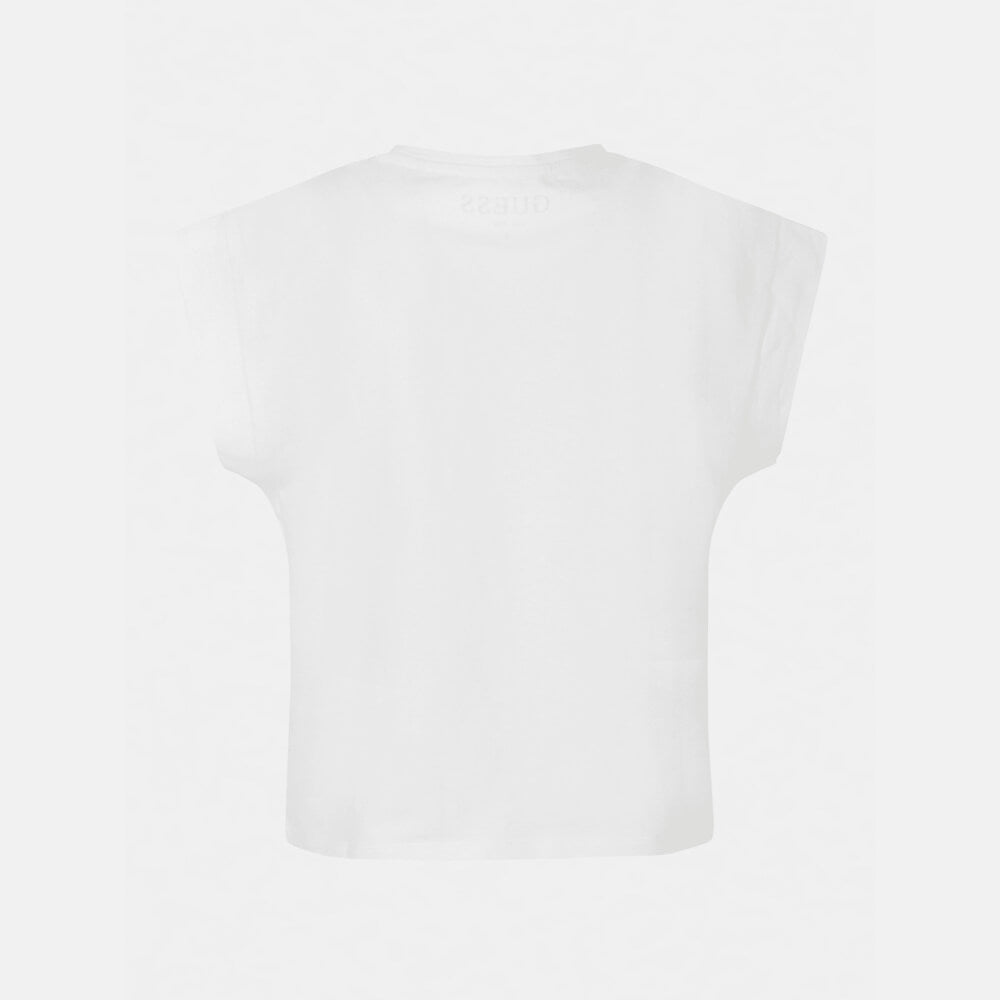Guess Girls White Organic Stretch Cotton T-Shirt
