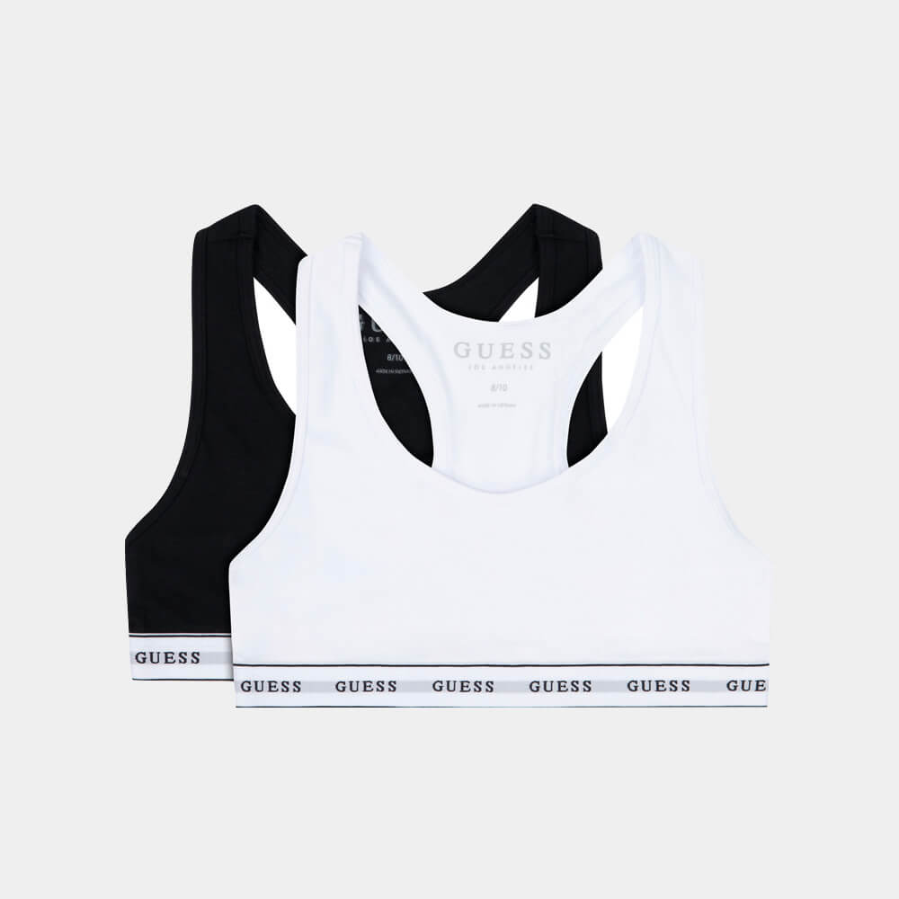 Guess Girls Black & White Combo With Guess Logo Pack of 2 Bras