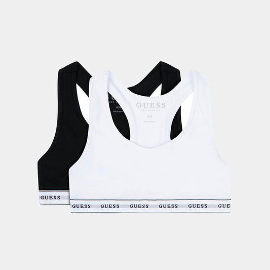 Guess Girls Black & White Combo With Guess Logo Pack of 2 Bras