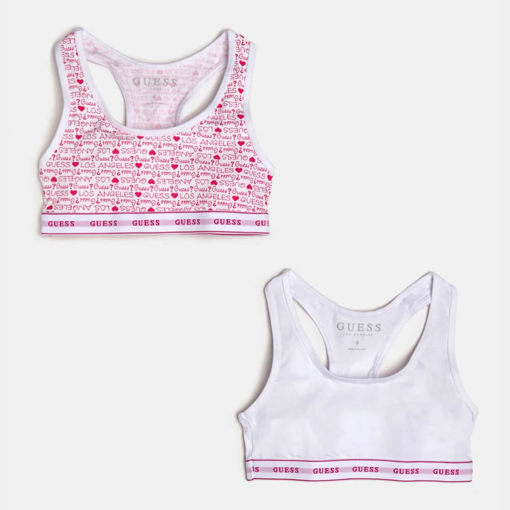Guess Girls Pink & White Combo Pack of 2 Bras