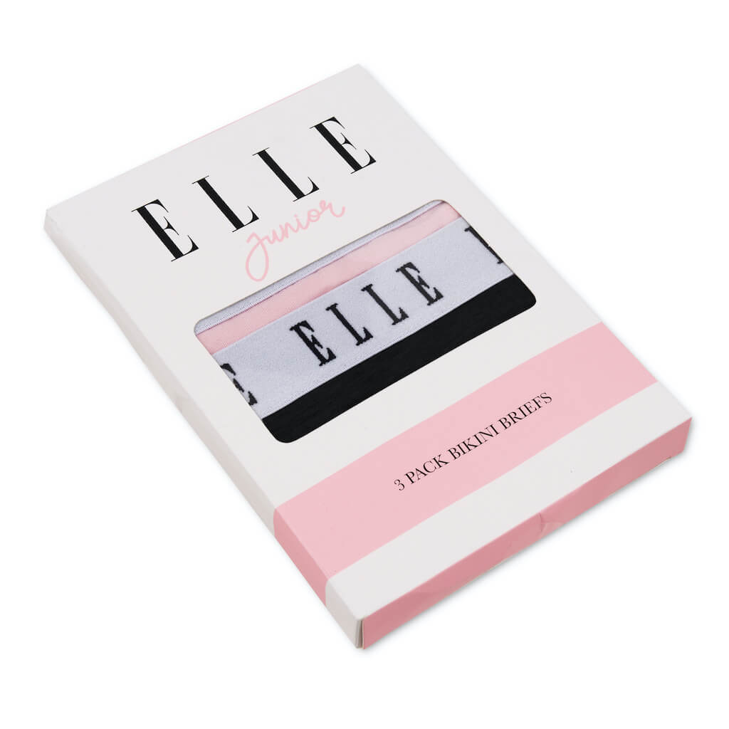 Elle Girls Bright White Hipster Style 3-Pack Briefs