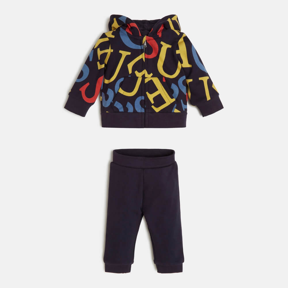 Guess Baby Boys Navy & White Hoodie & Joggers Combo Set