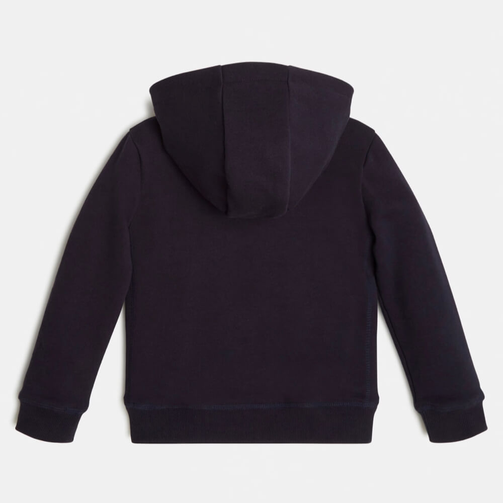 Guess Boys Black Hoodie With Triangle Logo And Pocket