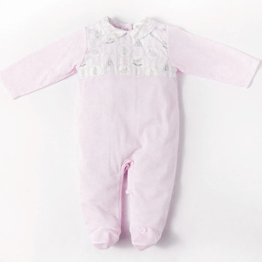 Deolinda Baby Girls Pink All in One Babysuit With Horse Print