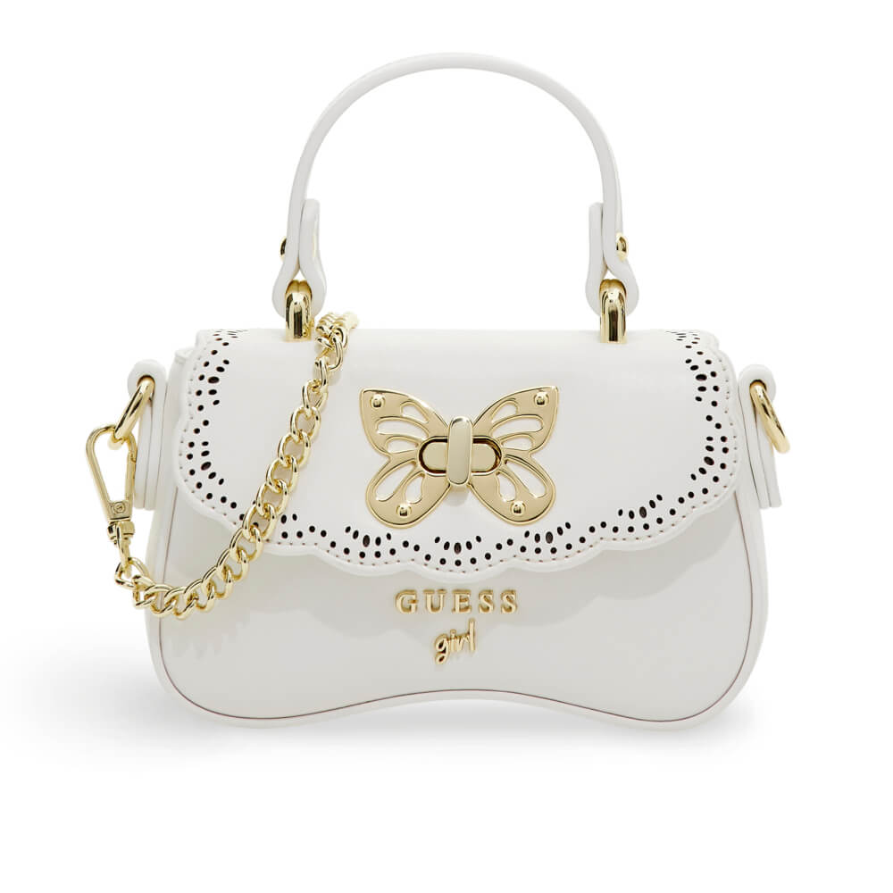 Guess Girls White Crossbody Flap Bag