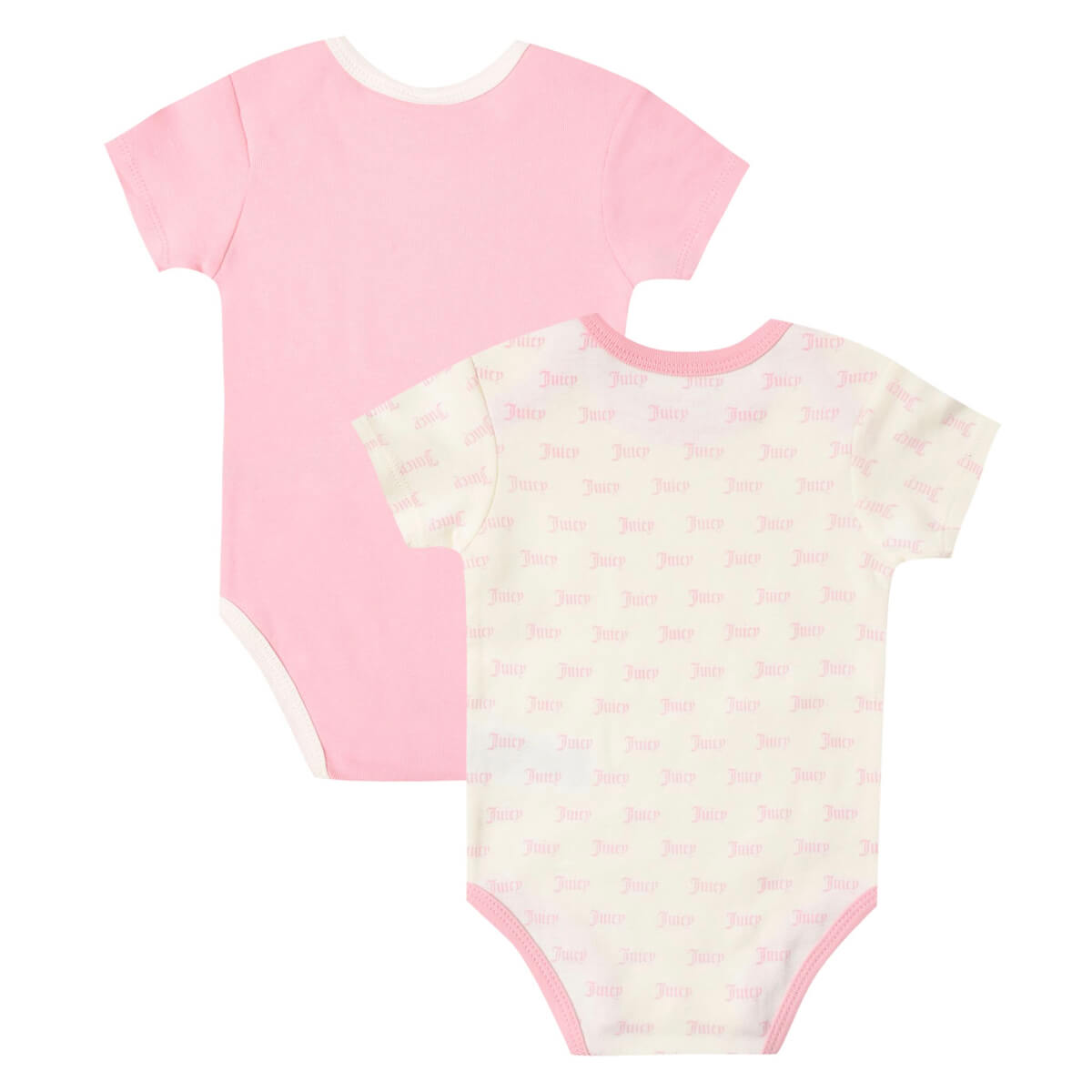 Juicy Couture Baby Girls Pink & Cream Babysuit (2 Pack)