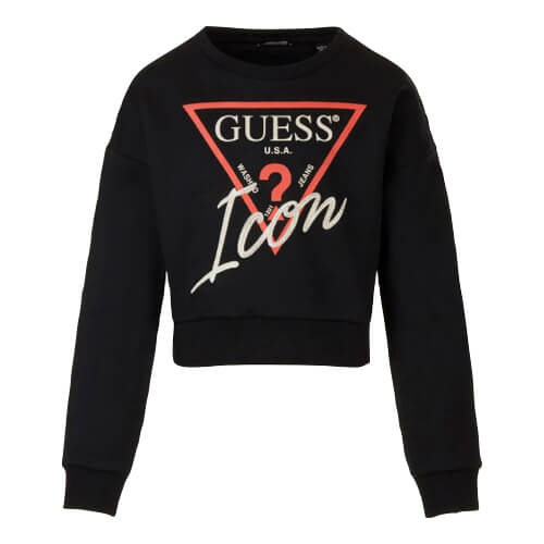 Guess Girls Black & White Cotton Sweater