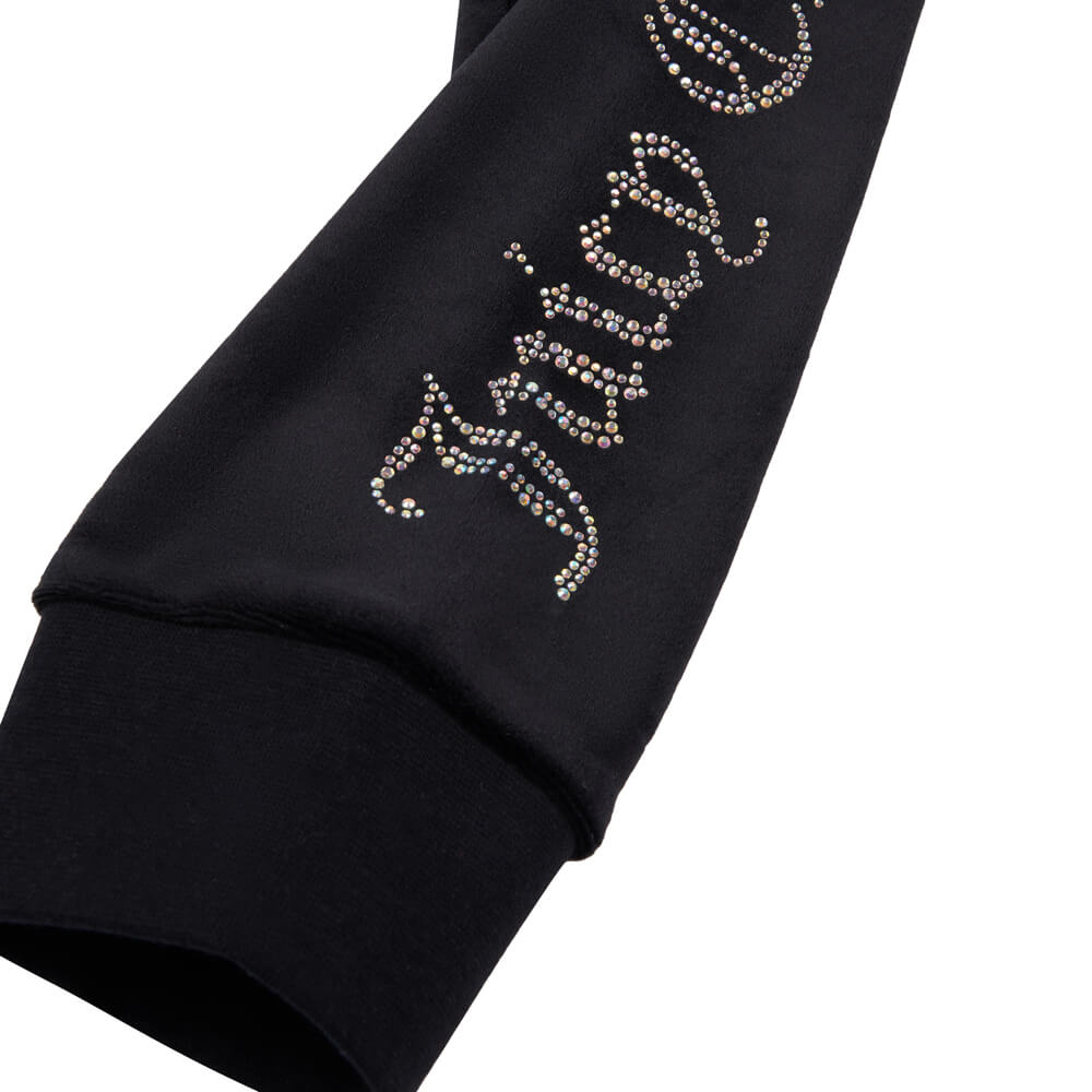 Juicy Couture Girls Black Diamante Velour Joggers