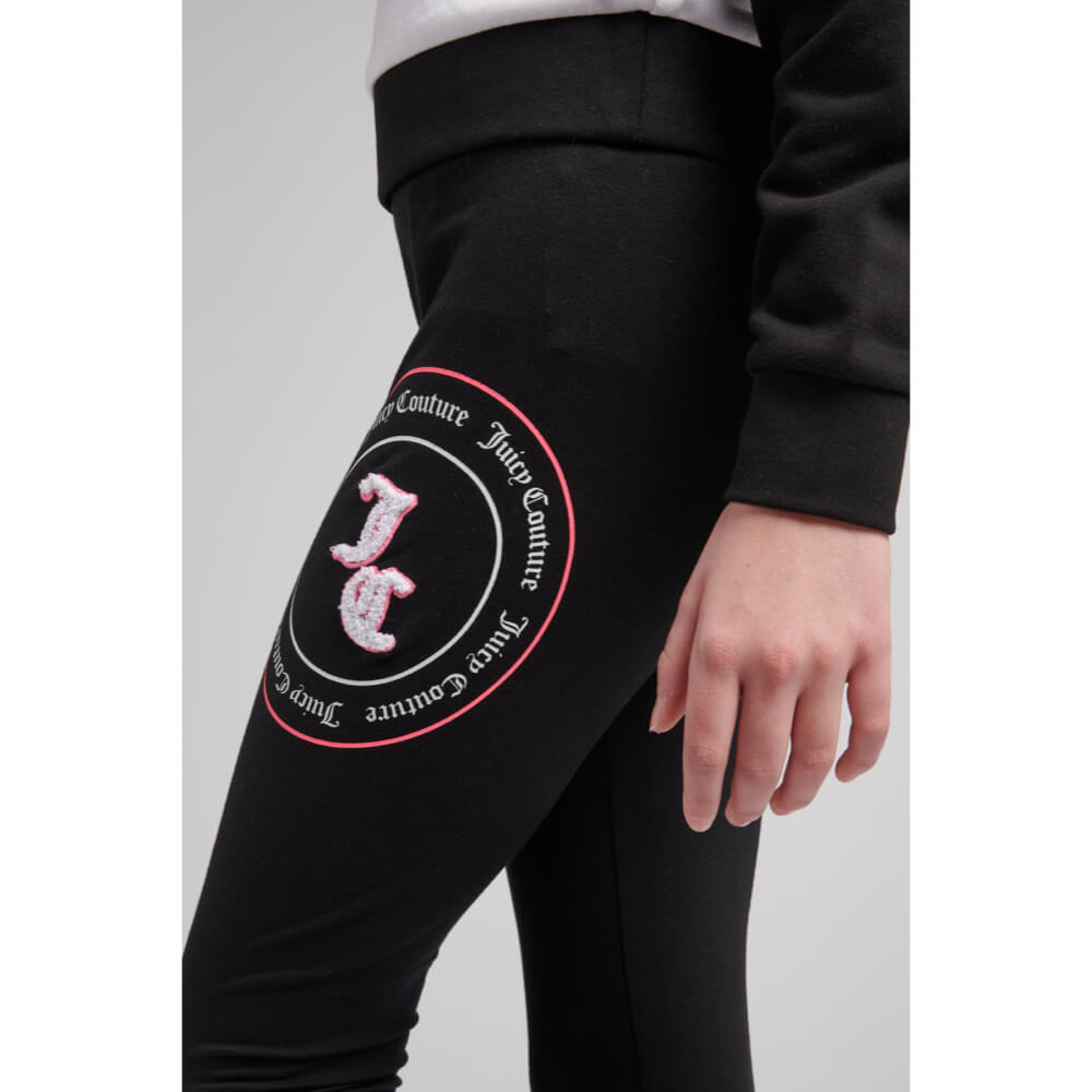 Juicy Couture Girls Black Leggings with JC Logo