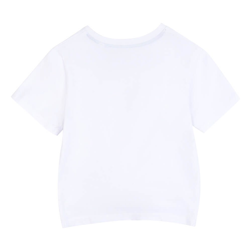 Juicy Couture Girls White Marble Print Tie Front T-Shirt