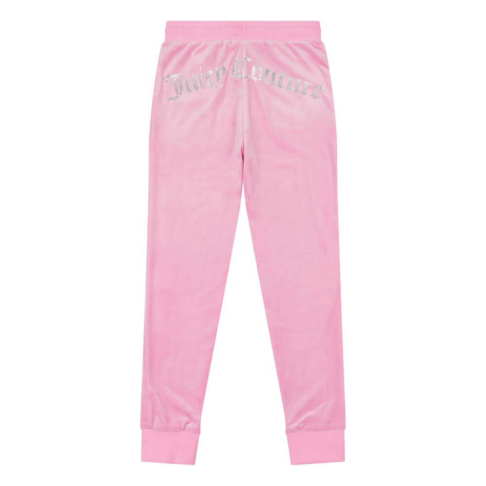 Juicy Couture Girls Pink Velour Slim Joggers