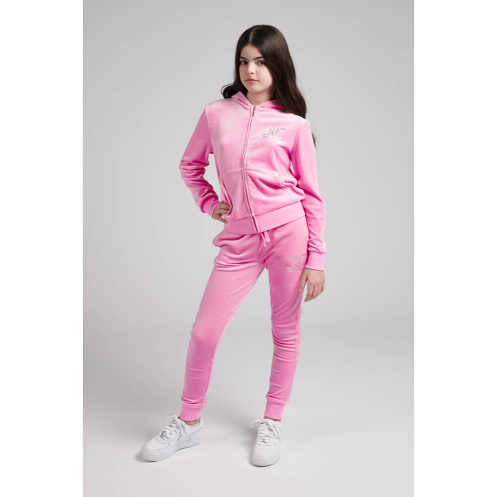 Juicy Couture Girls Pink Velour Slim Joggers