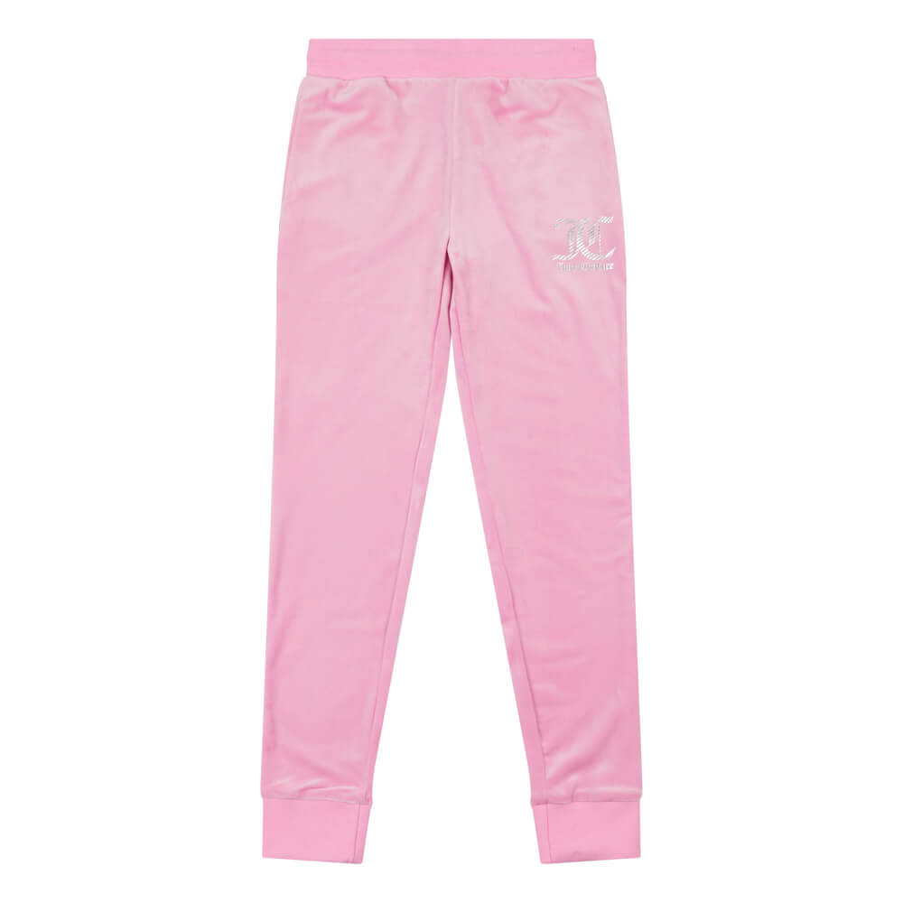 Juicy Couture Girls Pink Velour Slim Joggers