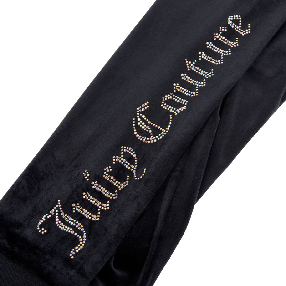 Juicy Couture Girls Black Diamante Velour Slim Joggers