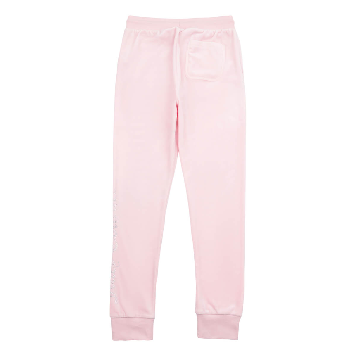 Juicy Couture Girls Pink Diamante Velour Slim Joggers