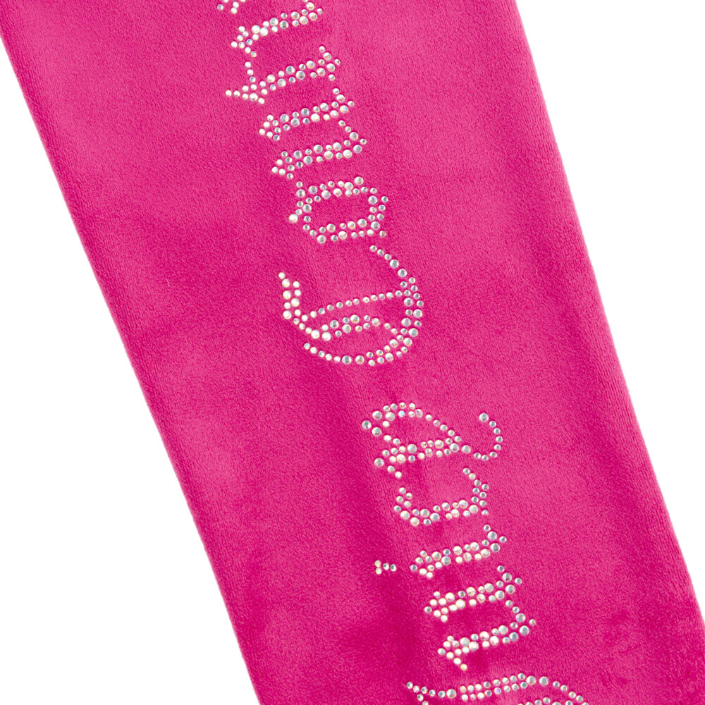 Juicy Couture Girls Pink Diamante Velour Joggers